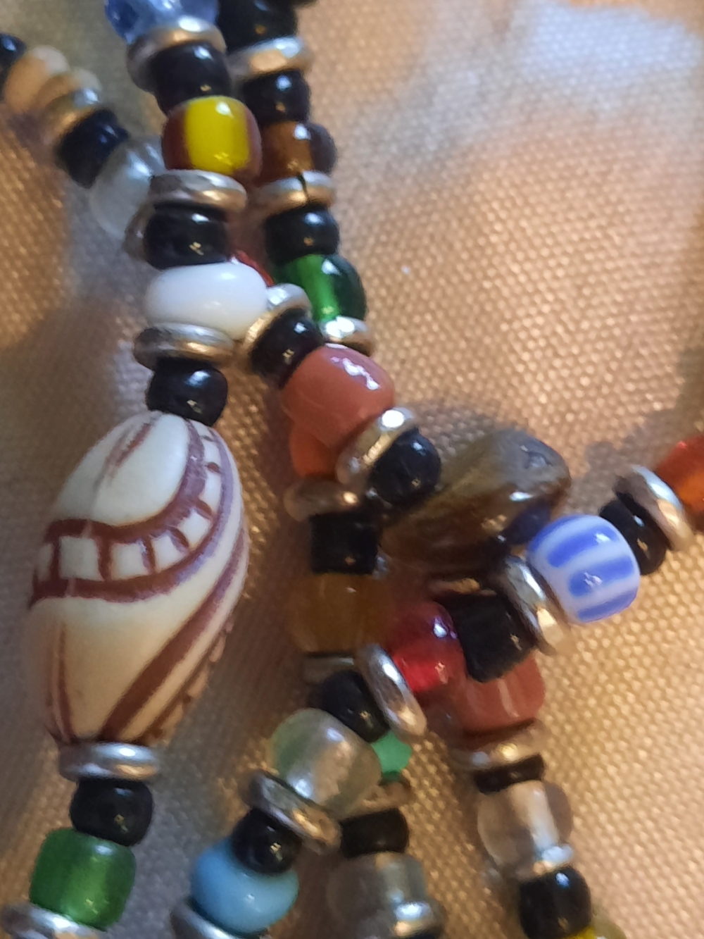 Boho Festival Vibe Multicolor Beaded Triple-Strand Multi-Media Necklace - Picture 2 of 7